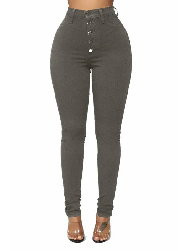 Women's Fashion Versatile High Waist High Elastic Hip Lift Jeans